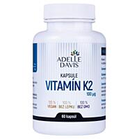 Adelle Davis Vitamin K2 MK-7, 100 mcg, 60 kapslí
