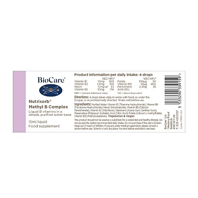 BioCare Nutrisorb® Liquid Methyl B Komplex, 15 ml 2