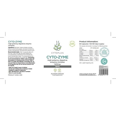 Cytoplan Cyto-Zyme komplex trávicích enzymů, 60 kapslí 2