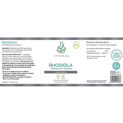 Cytoplan Rhodiola rosea 250 mg, 60 vegan kapslí 2