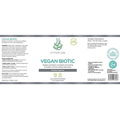 Cytoplan Vegan Biotic probiotika v prášku, 90g 2