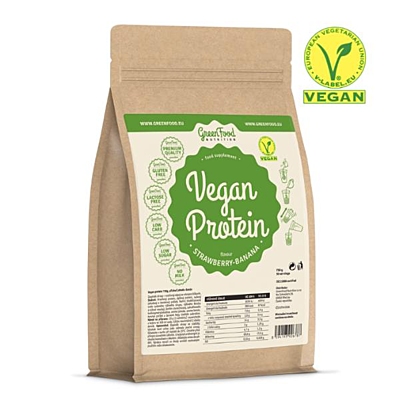 GreenFood Nutrition Vegan protein příchuť jahoda - banán 750 g