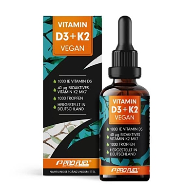 Profuel Vitamin D3 + K2 vegan kapky, 30 ml