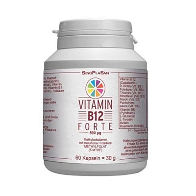 Vitamin B12 FORTE 500 μg Methylcobalamin, 60 kapsli