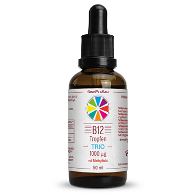 TRIO kapky – vitamín B12 1000 µg (metylkobalamin + adenosylkobalamin) a kyselina listová, 50 ml