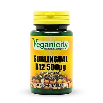 Veganicity vitamín B12 500µg (Methylcobalamin), 90 vegan tablet