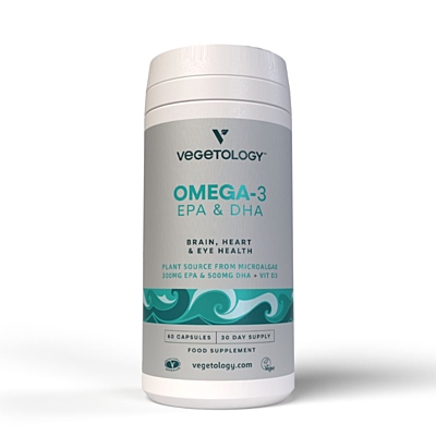 Vegetology Omega-3 (Opti3), EPA a DHA + vitamín D3, 60 kapslí