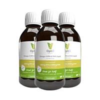 Vegetology Opti-3, Omega-3 EPA a DHA s vitaminem D3, tekuté 150 ml, bez příchutě, sada 3 ks s dopravou zdarma