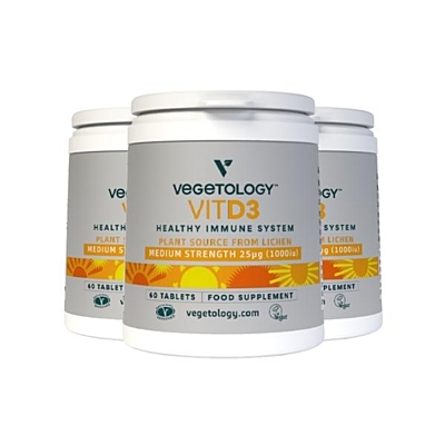 Vegetology Vit D3 1000IU, Vitashine, 60 tablet, sada 3 ks s dopravou zdarma
