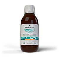 Výprodej - Vegetology Omega-3  Liquid EPA a DHA, s vitaminem D, 150 ml  - zvenku znečištěná olejem