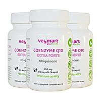 Vegmart Koenzým Q10 Extra Forte (ubiquinon) 200 mg, 90 kapslí (zvýhodněné 3-balení)