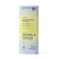 ATTITUDE 100% Minerální ochranná opalovací tyčinka na obličej a rty pro citlivou a atopickou pokožku SPF 30 (bez vůně), 20 g