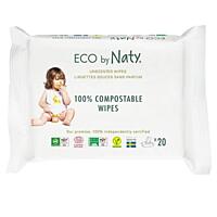 Eco by Naty vlhčené ubrousky Naty bez vůně, 20 ks