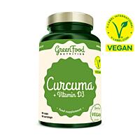 GreenFood Nutrition Curcumin + Vitamin D3, 90 vegan kapslí