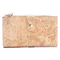 MB Cork Dámská korková peněženka s potiskem (zlatá) - 16 x 9,5 x 2 cm