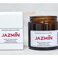 Slovenská mýdlárna Jasmín - Sójová svíčka s bavlněným knotem, 90 g