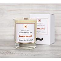 Slovenská mýdlárna Pomeranč - Sójová svíčka s dřevěným knotem, 75 g