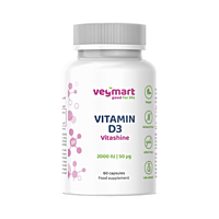 Vegmart Vitashine Vitamín D3 2000 IU, 60 kapslí