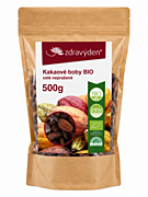 Zdravý den Kakaové boby BIO celé, nepražené, 500 g